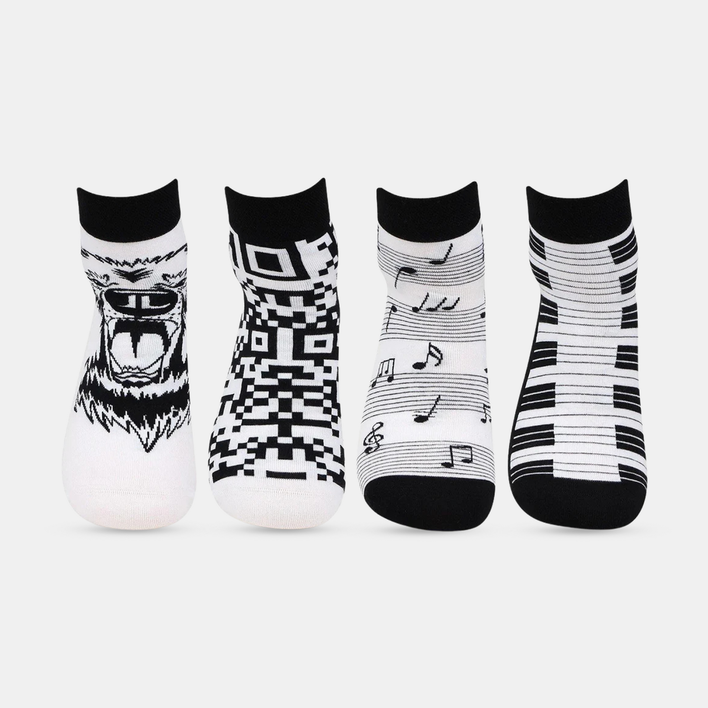 Men's Ankle Length Fashion Casual Socks- Pack Of 4