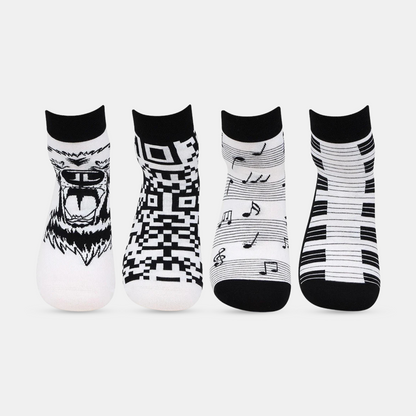 Men's Ankle Length Fashion Casual Socks- Pack Of 4