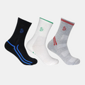 Men's Cushioned Multicolored Sports Crew Length Socks- Pack of 3