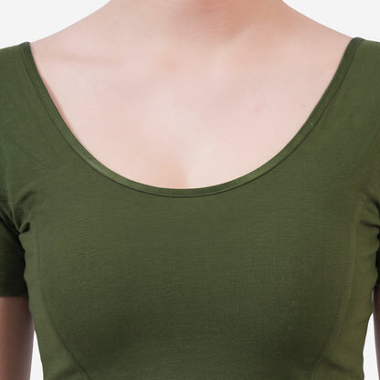 Vami Women's Cotton Stretchable Readymade Blouses - Perry Green