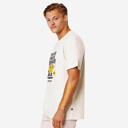 Men’s Printed Round‑Neck T‑Shirt (Off White)