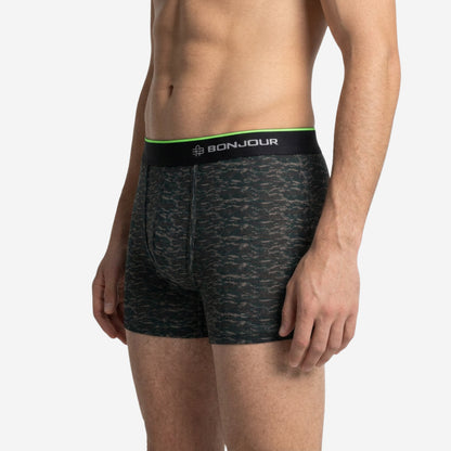 Men's Multicolor Supersoft Printed Modal Cotton Trunks - Single Pack | Dark Green