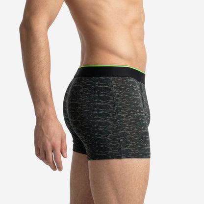 Men's Multicolor Supersoft Printed Modal Cotton Trunks - Single Pack | Dark Green