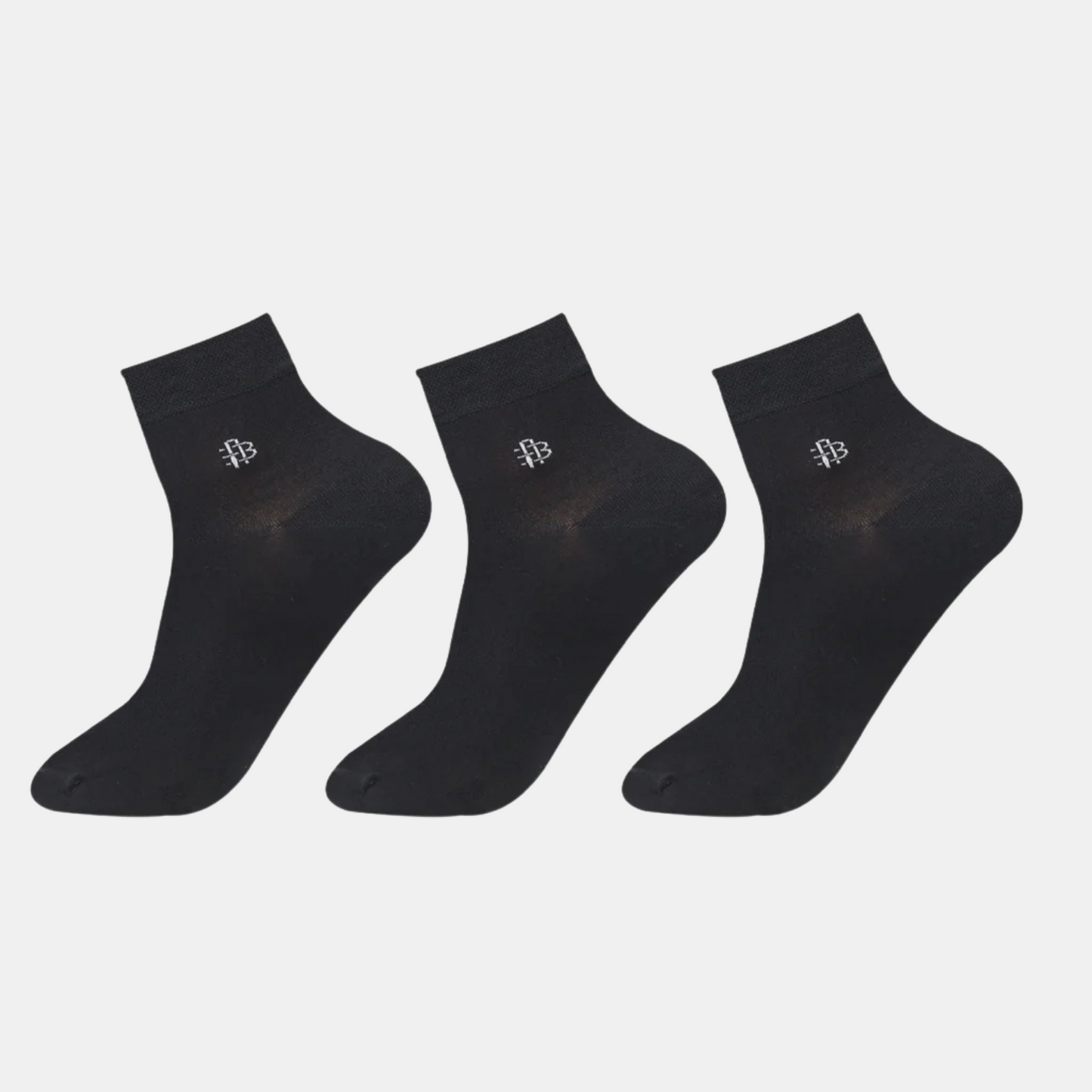 Men's Bamboo Ankle Dress Socks | Black - Pack of 3