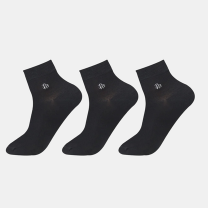 Men's Bamboo Ankle Dress Socks | Black - Pack of 3