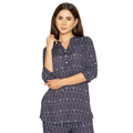 Women's Indigo Short Kurti – Printed 3/4th Sleeve Everyday Wear