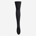 Women's Black Self Design Knee High Socks
