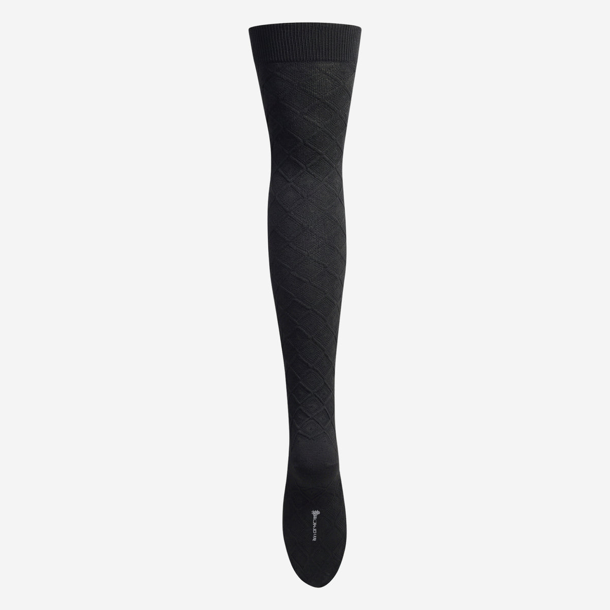 Women's Black Self Design Knee High Socks