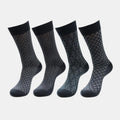 Men Socks - Mercerized Self Design Formal Dress Socks - Pack of 4
