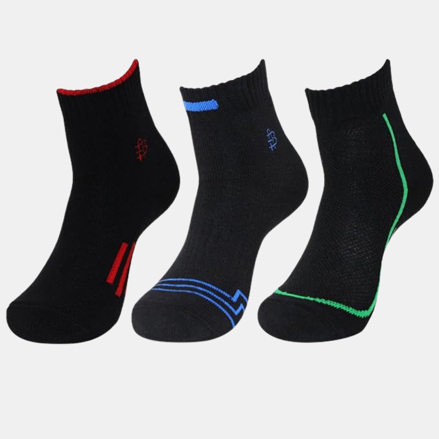 Men Cushioned Black Ankle Sports Socks- Pack of 3