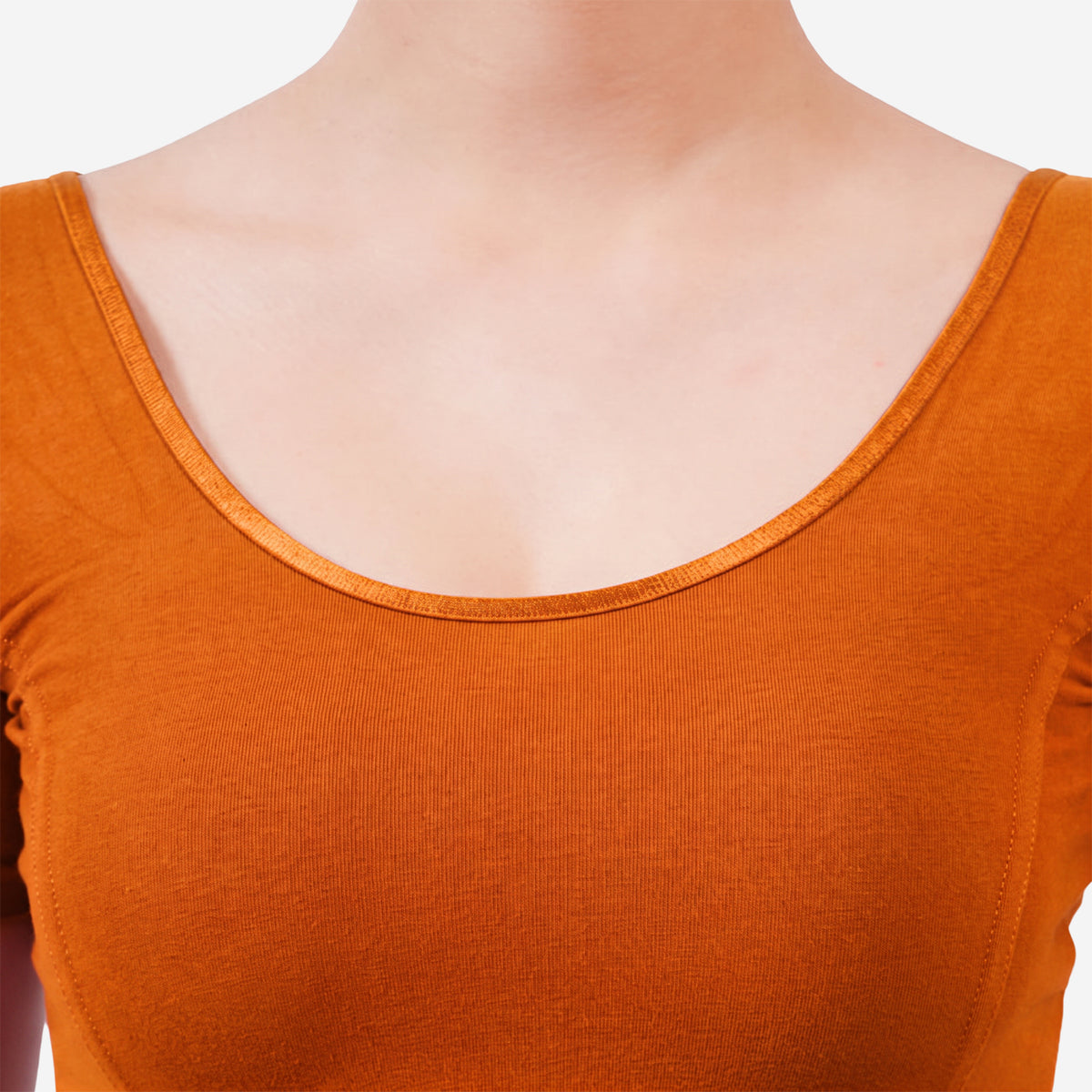 Vami Women's Cotton Stretchable Readymade Blouses - Vibrant Orange