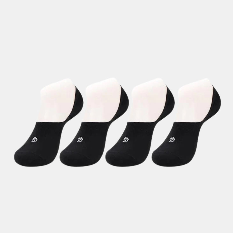 Unisex  Cotton Loafer Socks In Black -  Pack Of 4