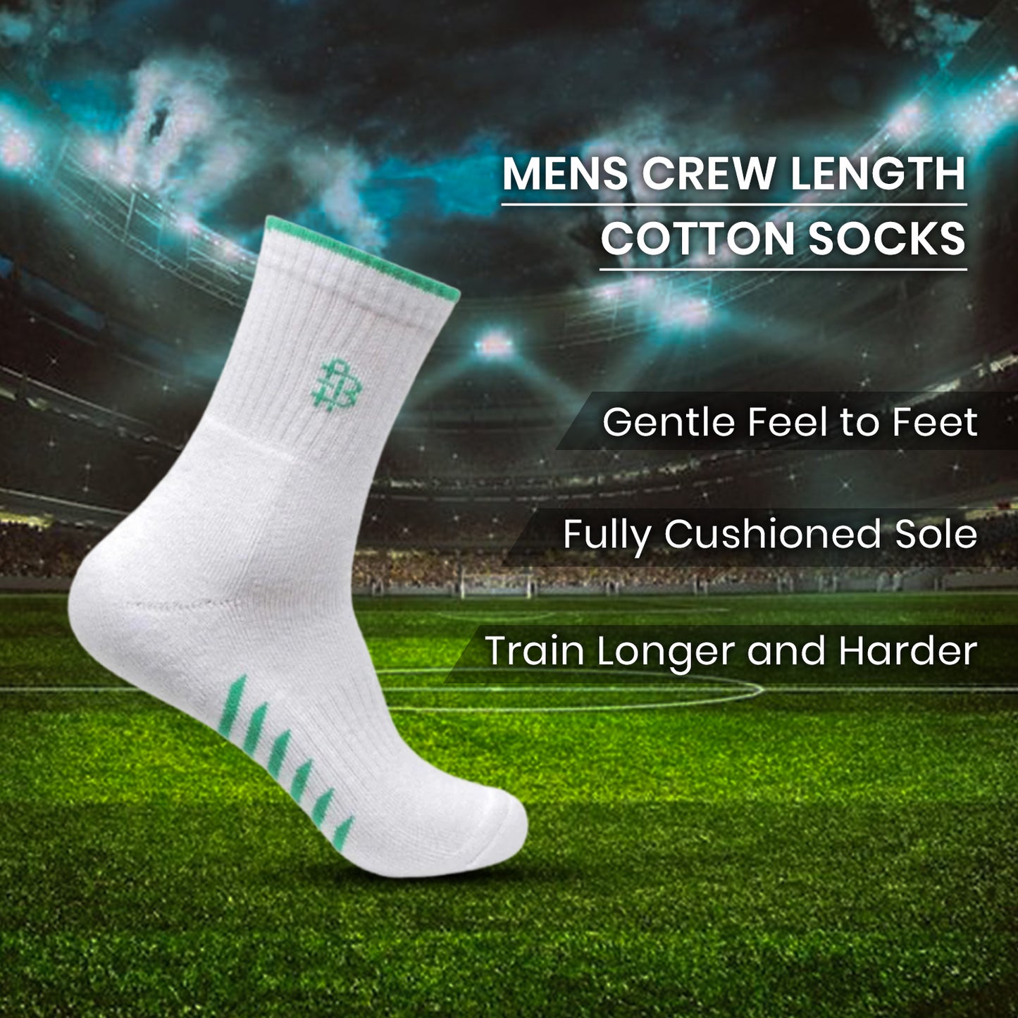 Men's Crew Length Cotton Socks- Pack Of 3