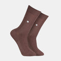Cosmic Ribbed Formal Socks - Brown