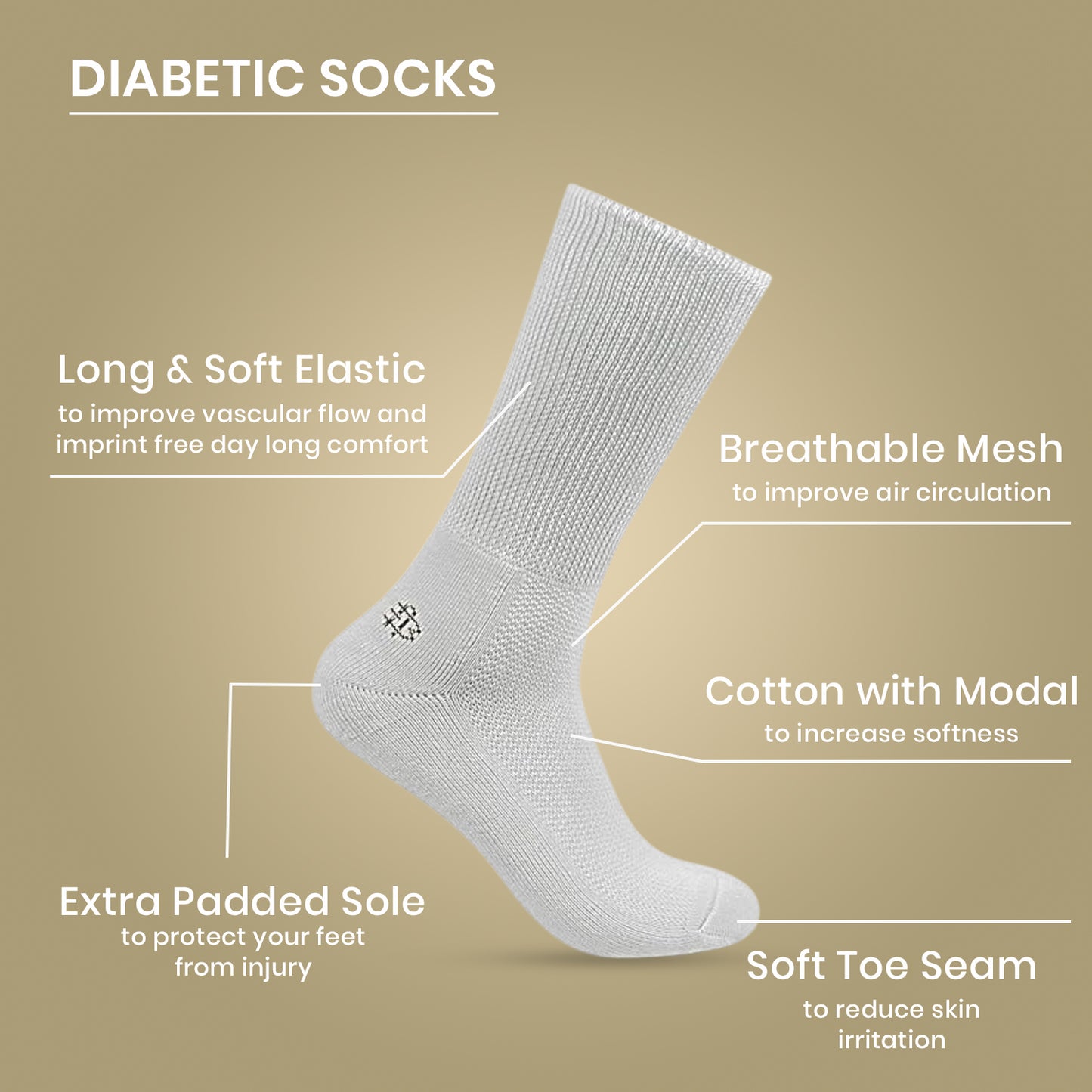 Men's Diabetic Socks (Foggy Dew)