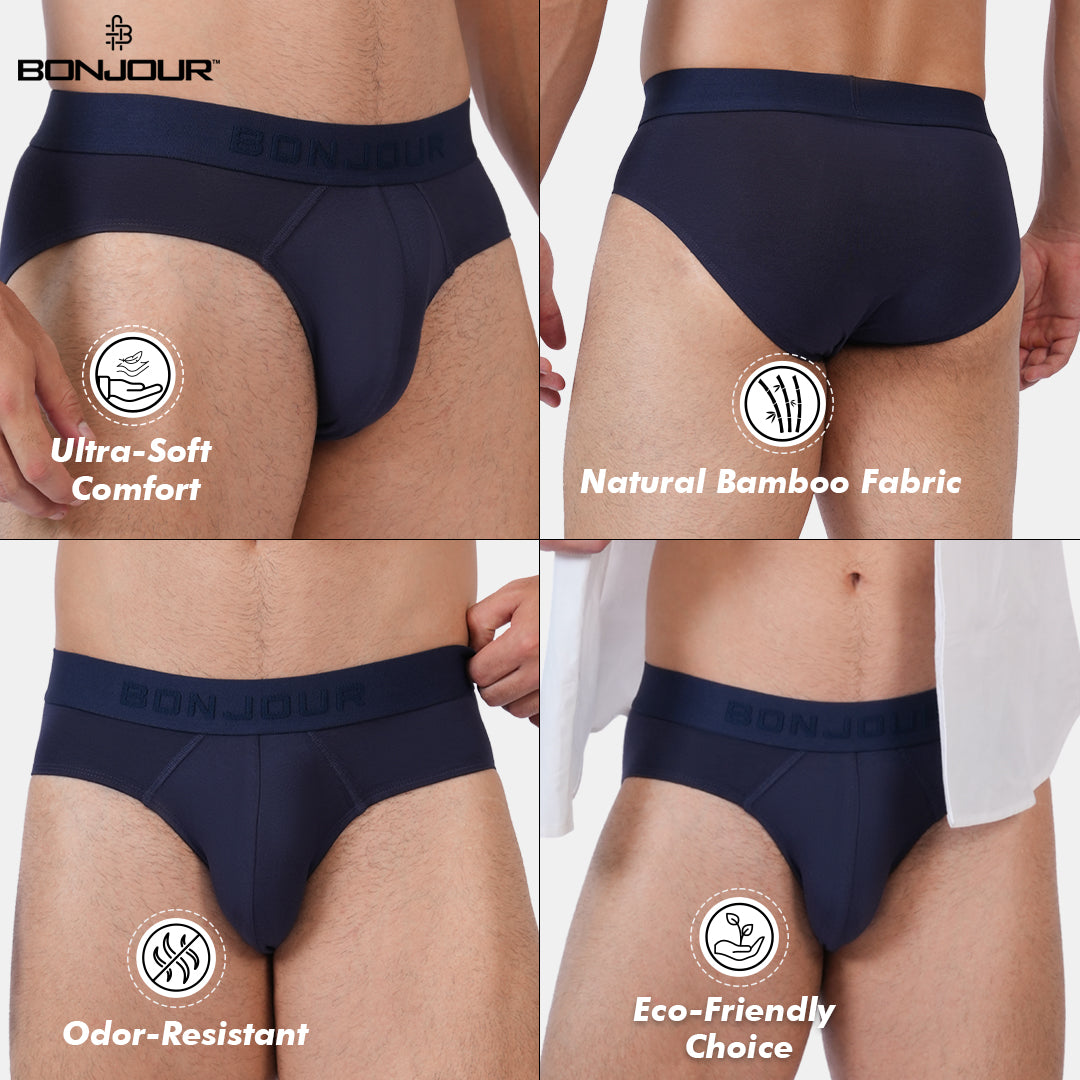 Men’s Bamboo Brief – Ultra Soft, Odour Free Navy (Pack of 1)