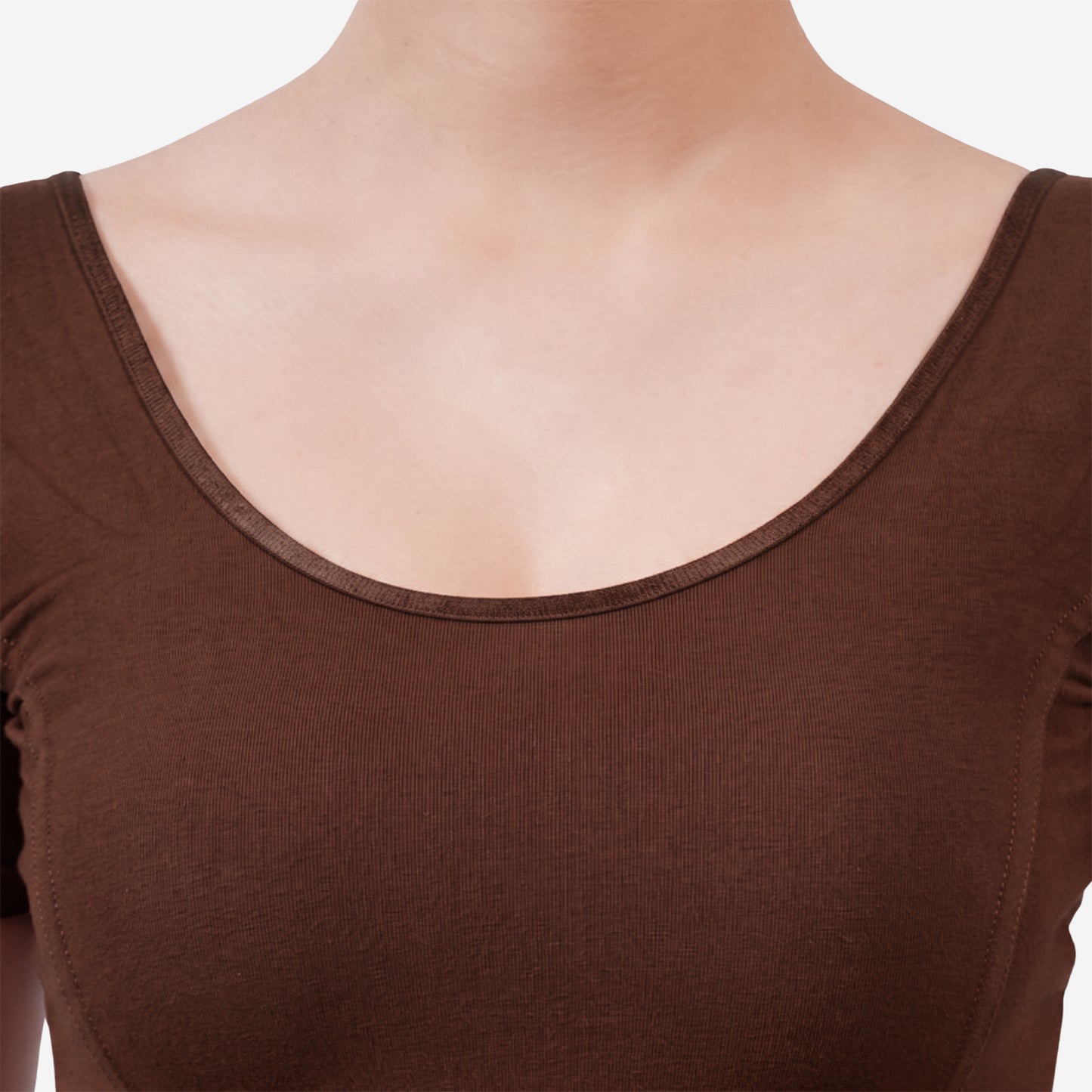 Vami Women's Cotton Stretchable Readymade Blouses - Chocolate Truffle