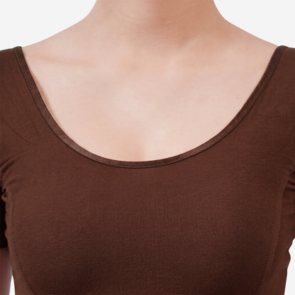Vami Women's Cotton Stretchable Readymade Blouses - Chocolate Truffle