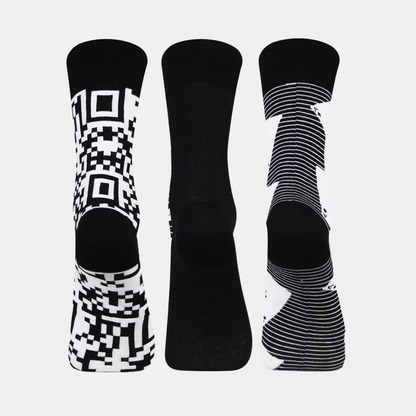 Elite Black & White Designer Socks for Men - Pack of 3