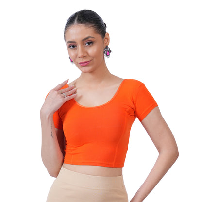Vami Women's Cotton Stretchable Readymade Blouses - Fire