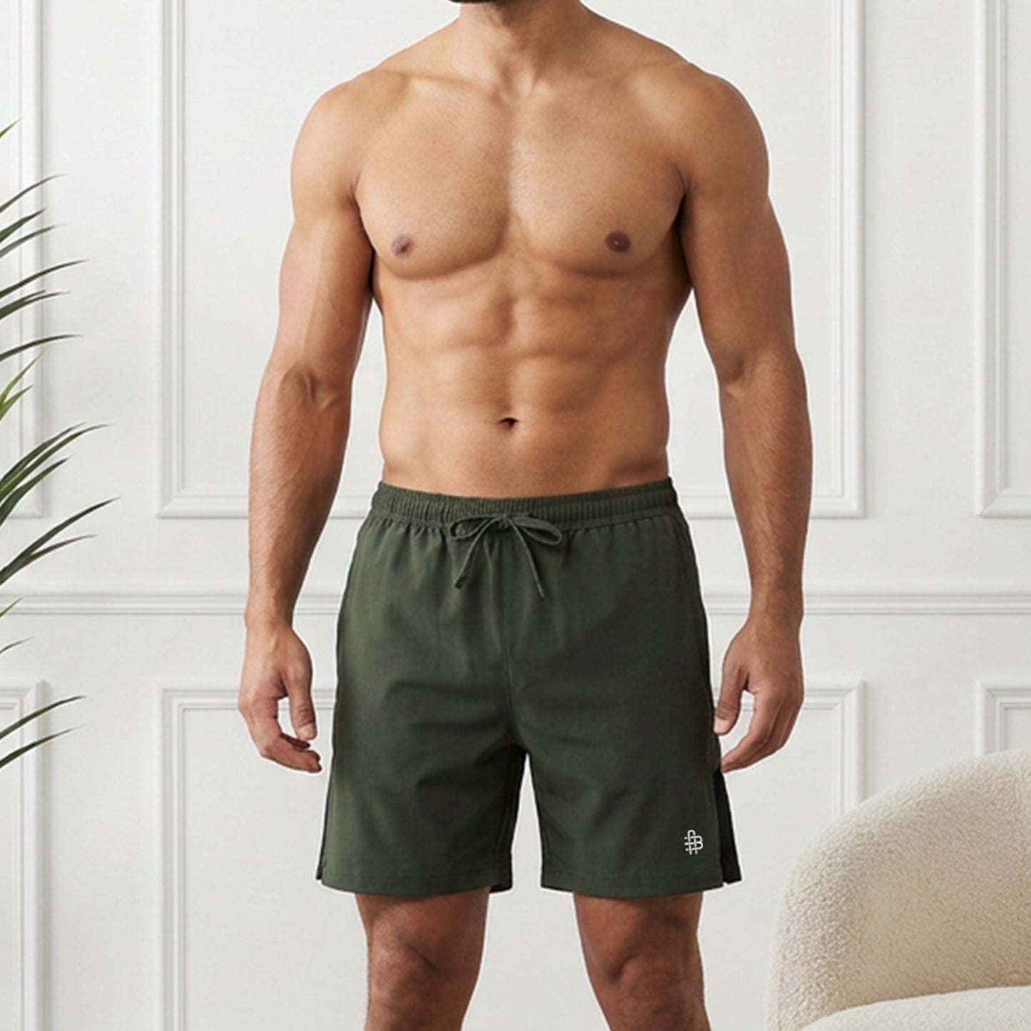 Men’s Regular Fit Activewear Sports Shorts (Olive)