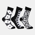 Elite Black & White Designer Socks for Men - Pack of 3