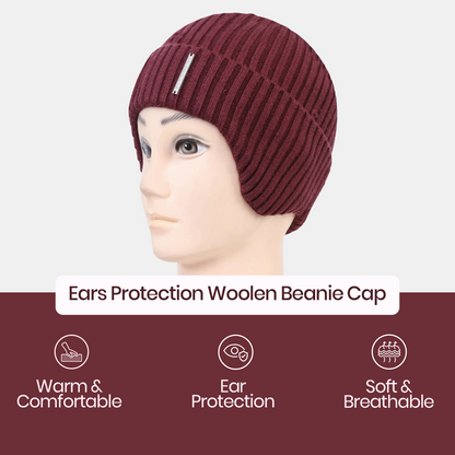 Unisex Ears Protection Woolen Beanie Cap
