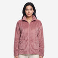 Bonjour Women’s 100 % polyester Winter Fleece Jacket | Soft Lightweight Warm Loungewear | Full-Zip Stand Collar.