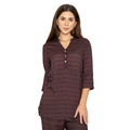 Maroon Short Kurti for Women – 3/4th Sleeve Printed