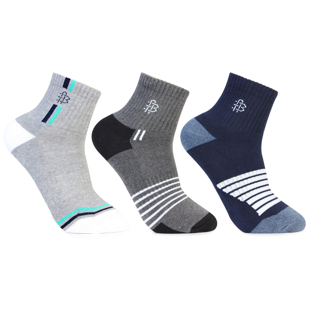 Men Cushioned Ankle Length Sports Socks -Pack Of 3