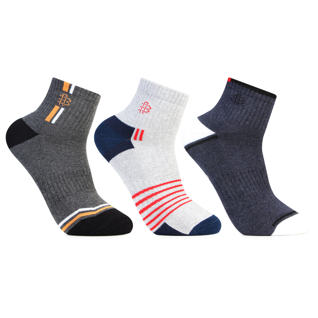 Men Cushioned Ankle Length Sports Socks -Pack Of 3