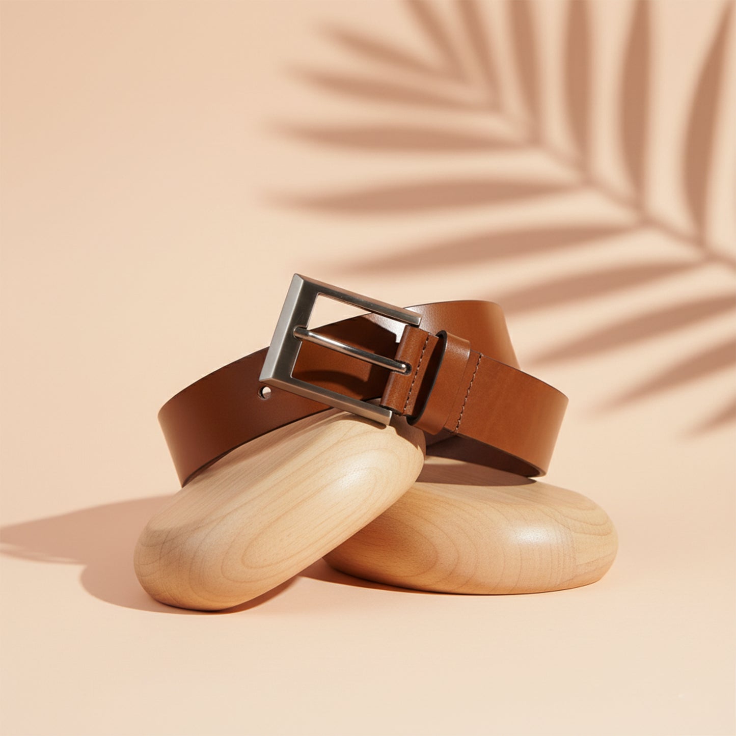 Premium Solid Pure Leather Belt - Tan