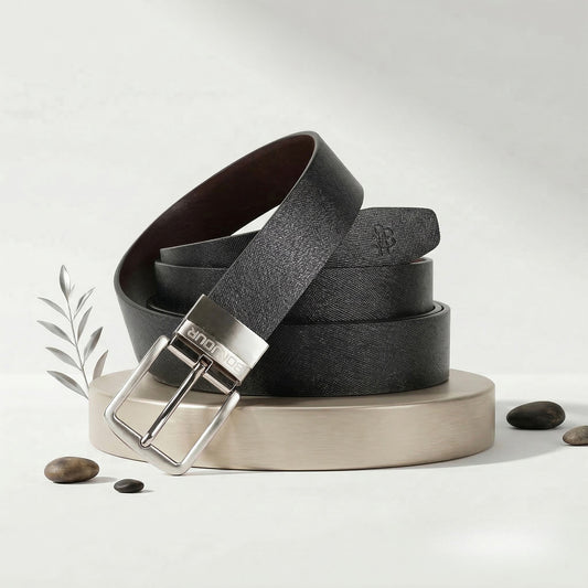 Dapper Solid Pure Leather Belt-Black/Brown