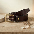 Premium Solid Pure Leather Belt - Dark Brown