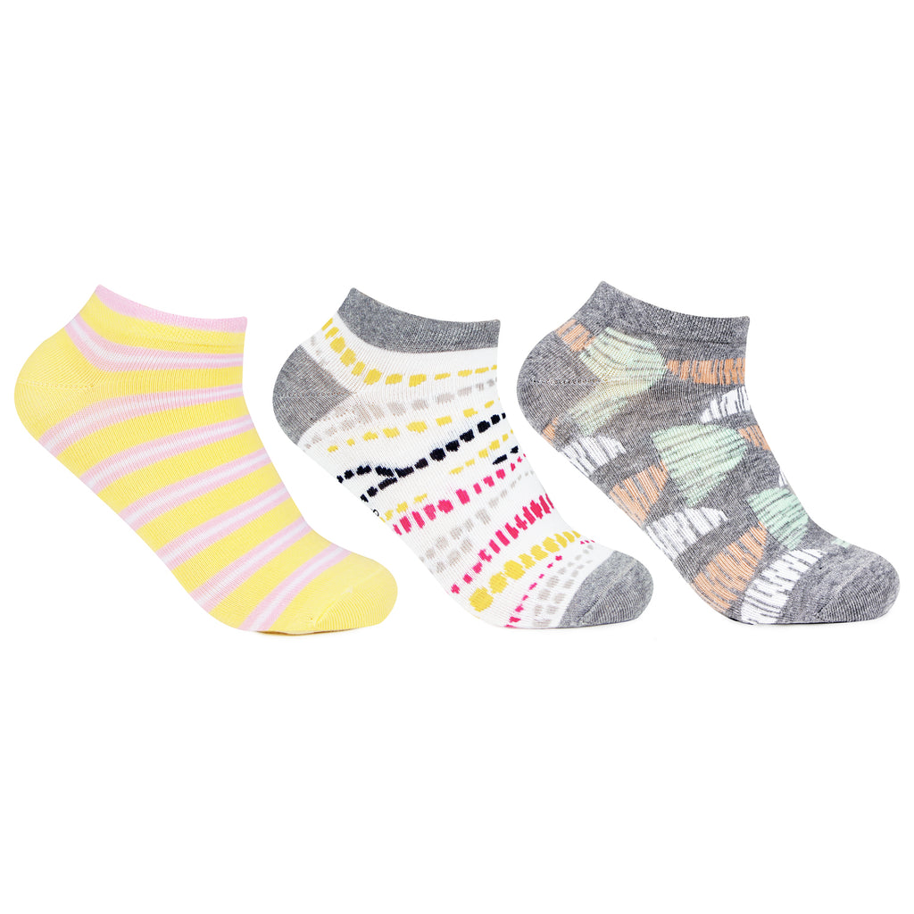 Women's Artisnal Style Secret length Socks - Pack of 3