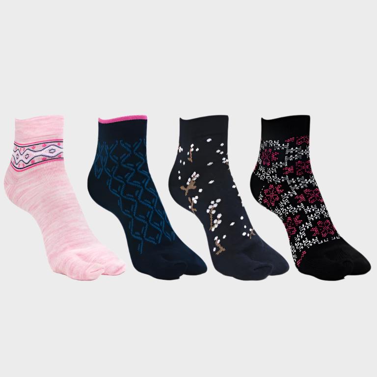 Woolen Ankle thumb Socks for Women - Pack of 4