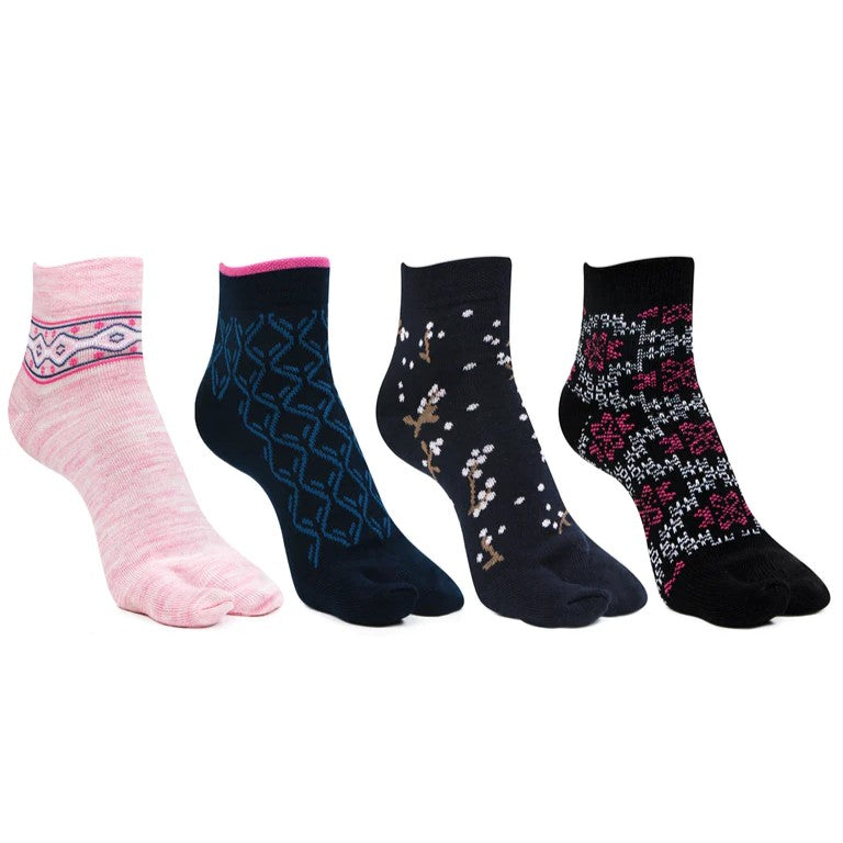 Woolen Ankle thumb Socks for Women - Pack of 4