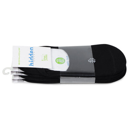 Unisex Cotton Footlets Socks In Black -Pack Of 4