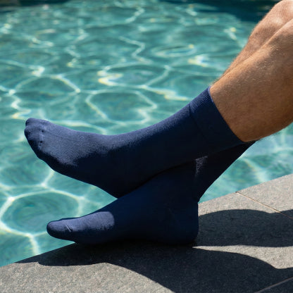 Men Club Class Socks (Navy Blue & Grey, Free size)