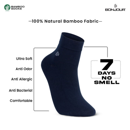 Bamboo Fiber Classic Ankle Socks - infographic