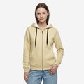 Women’s Solid Zipper Hoodie Jacket (Biscotti)