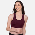 Women's Wirefree Padded Full Coverage Sports Bra - Wine