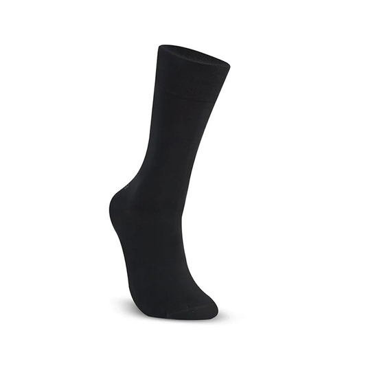 Men Cotton Odour Free Plain Socks (Black)
