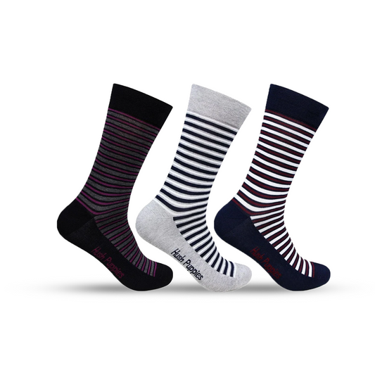 Hush Puppies Men's Multicolored Crew Socks -  Pack of 3