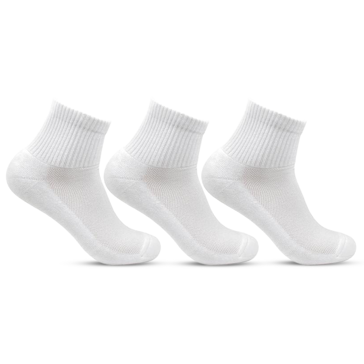 Men's Cushioned White Joggers Ankle Sports Socks- Pack of 3