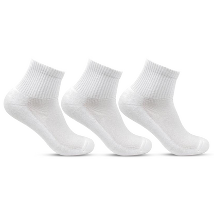 Men's Cushioned White Joggers Ankle Sports Socks- Pack of 3