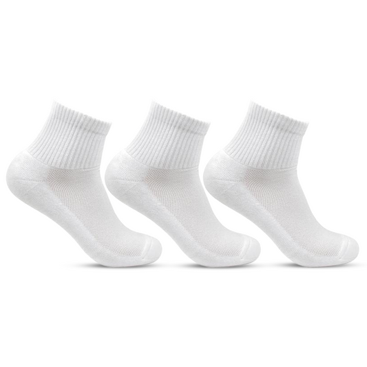 Men's Cushioned White Joggers Ankle Sports Socks- Pack of 3
