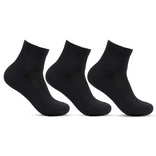 Men's Cushioned Black Joggers Ankle Sports Socks- Pack of 3