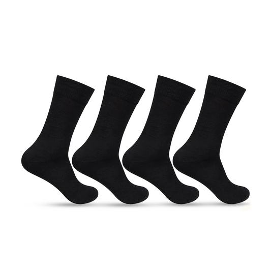 Men Cotton Plain Socks- Pack of 4