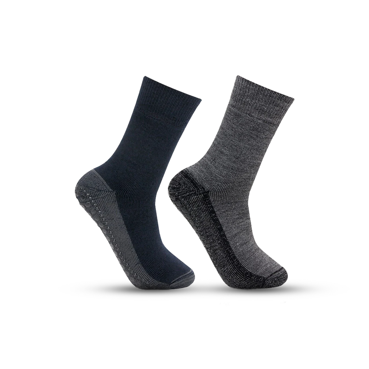 Woolen Gripper (Anti-Skid) Indoor Socks for Men (Color:- Anthra & Navy)